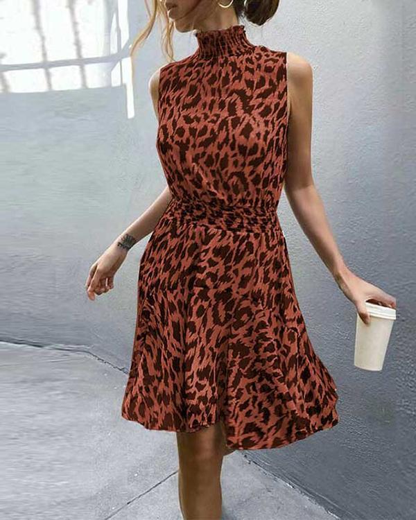 Leopard Print Midi Dress