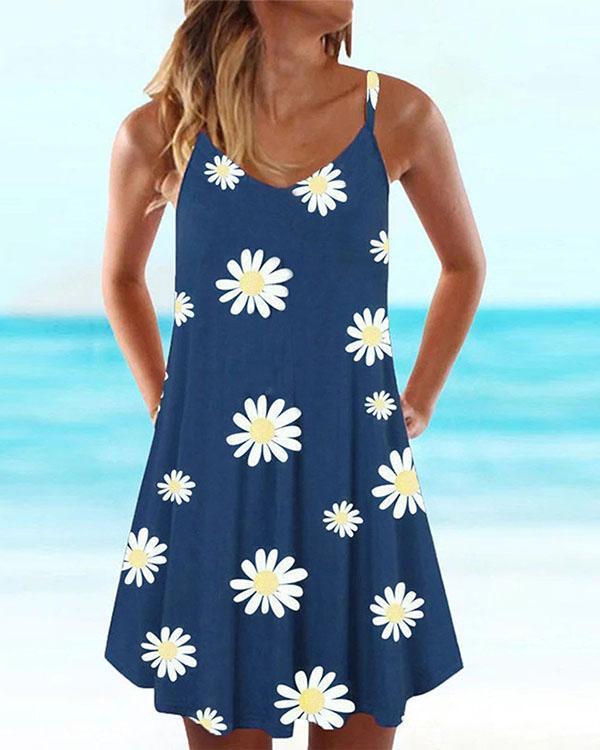 Women Floral Beach Mini Dress