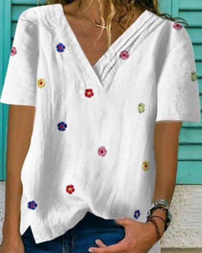 Short Sleeve V Neck Shirts & Tops