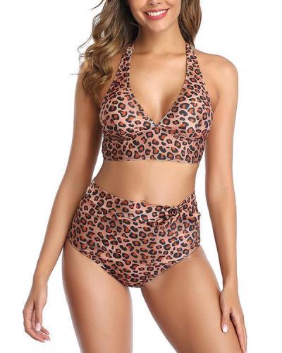 Plus size Fashion Leopard Print Sexy Bikini Set