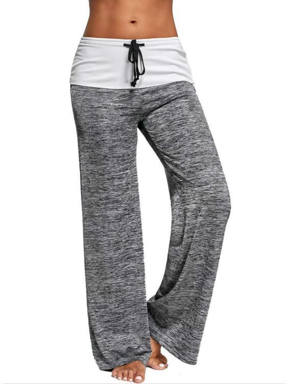 Sport Yoga Women Wide Drawstring Leg Pants