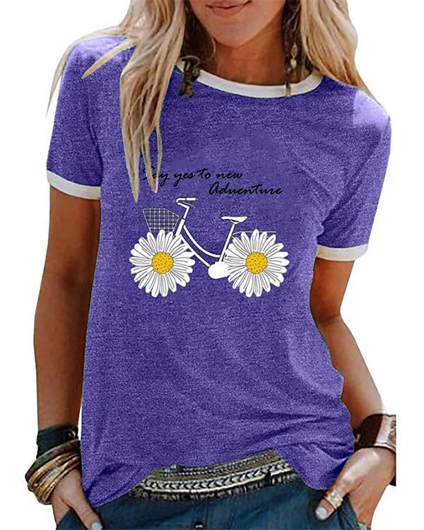 Women's Floral Daisy T-shirt Daily Tops