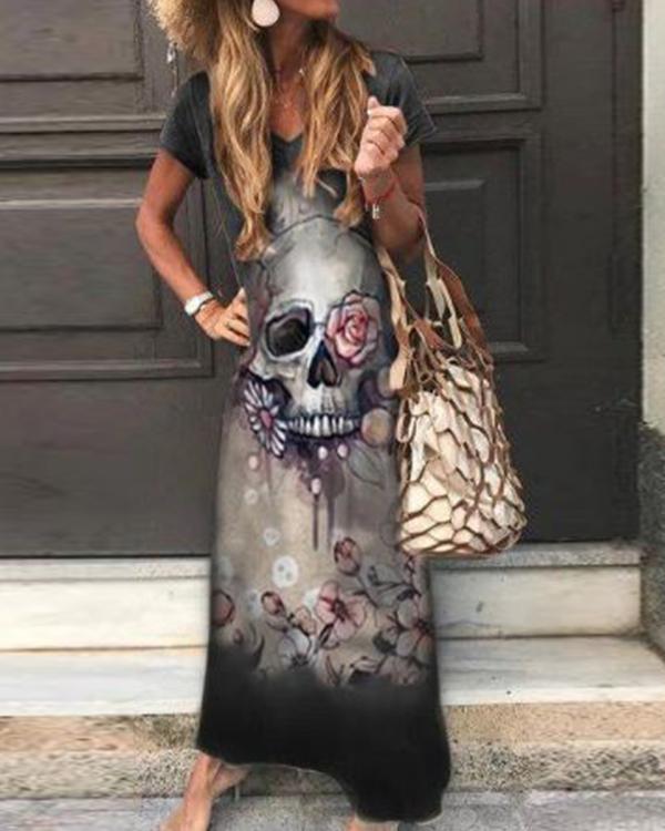 skull dress maxi