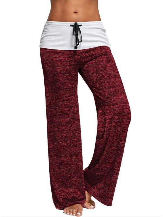 Sport Yoga Women Wide Drawstring Leg Pants