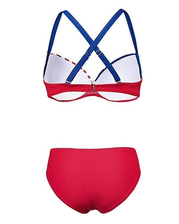 Plus Size Flag Print Bikini Set