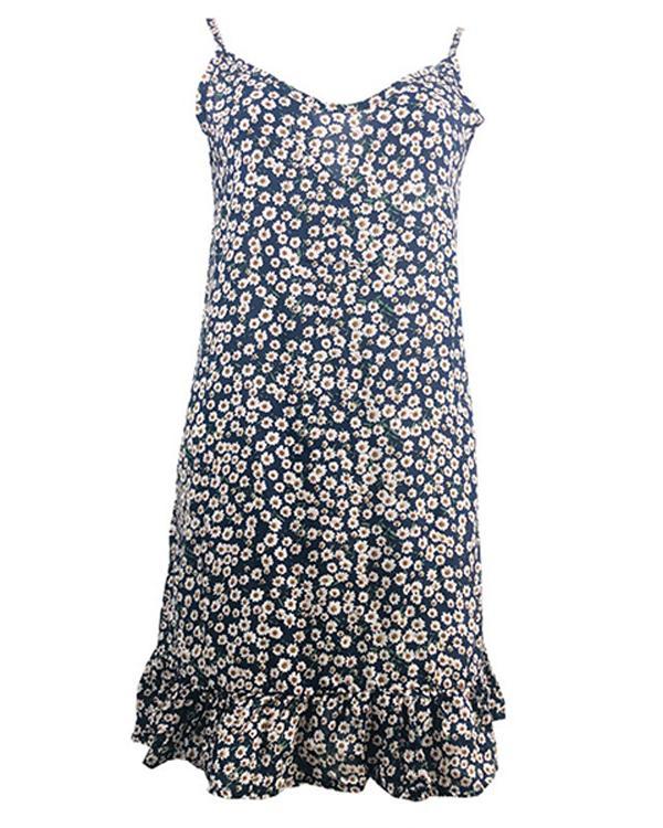 US$ 22.69 - Chic Floral Slip Camisole Neckline Shift Dress - www ...