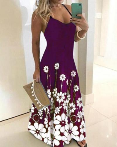 Women's Plus Size Floral Print Maxi long Dress