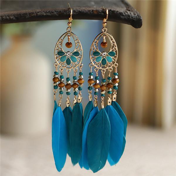 Vintage Fashion Feather Earrings