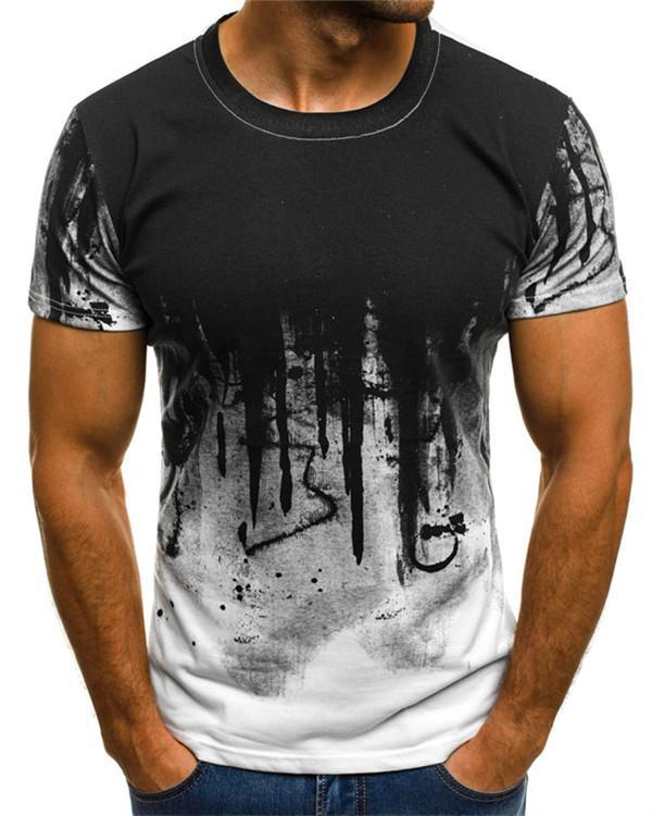 Men Printed Hiphop Streetwear Short Sleeve Fitness Tshirts