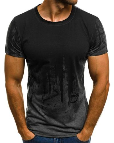 Men Printed Hiphop Streetwear Short Sleeve Fitness Tshirts