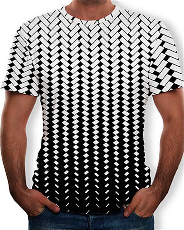 Men's T-shirt - Color Block / 3D / Graphic Print Round Neck
