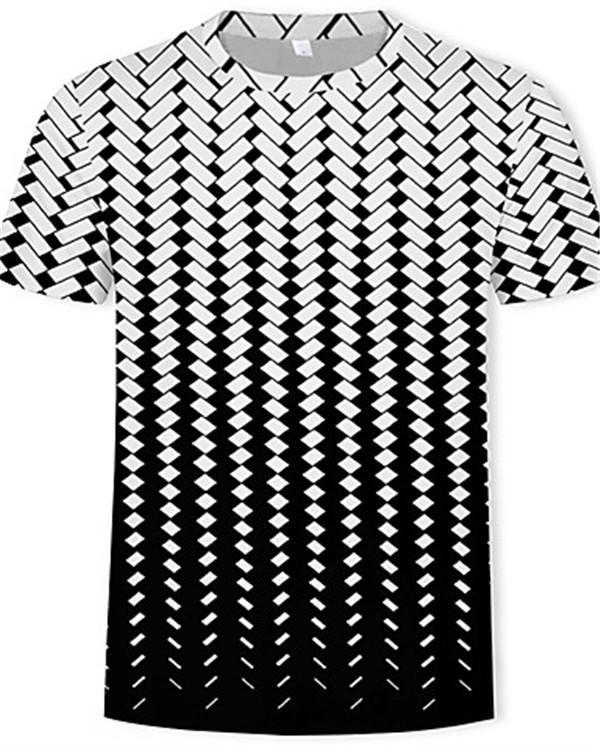 Men's T-shirt - Color Block / 3D / Graphic Print Round Neck