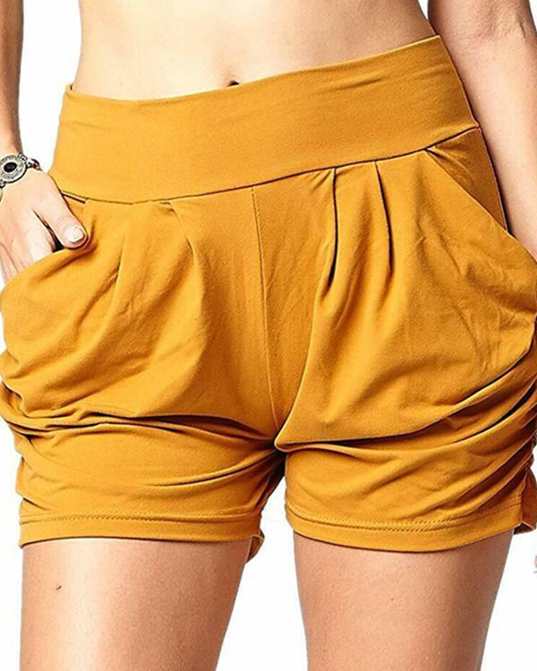 Pleated Comfortable Soft Harem Shorts