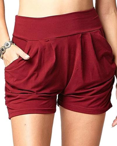 Pleated Comfortable Soft Harem Shorts