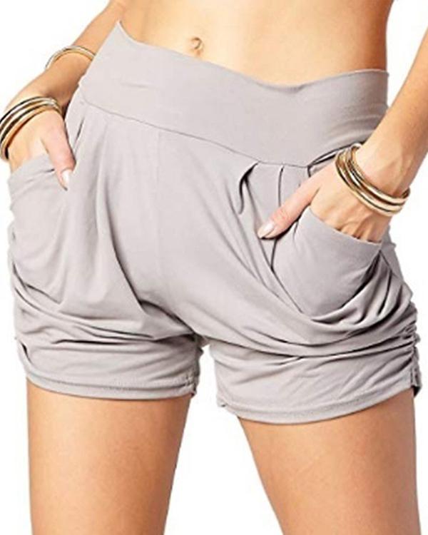 Pleated Comfortable Soft Harem Shorts