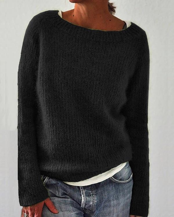 SOLID KNITTED SWEATERS PLUS SIZE PULLOVERS JUMPERS
