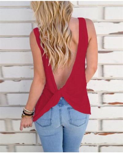 Solid Color Open Back Tank