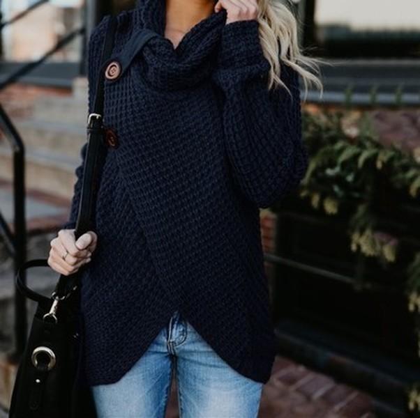Women Fashion Long Sleeve Kintted Autumn Winter Sweater