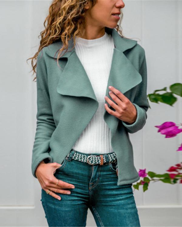 Women's Autumn Solid Color Collar Jacket