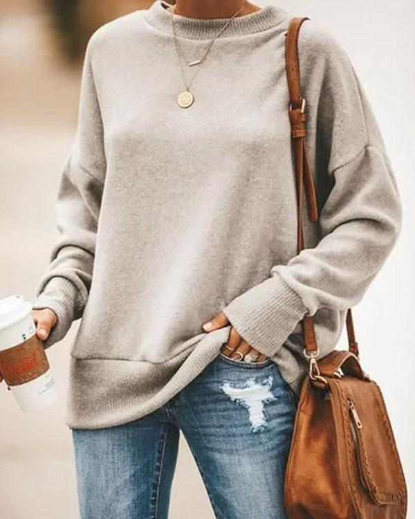 Light Gray Cotton-Blend Long Sleeve Casual Outerwear