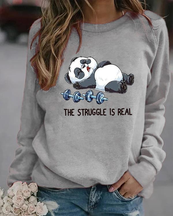 US$ 29.98 - The Struggle Is Real Round Neckline Sweatshirts - www ...