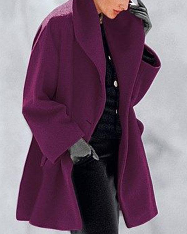 New Warm Fashion Double-faced Fabric Multi-Color Shawl Collar Coat