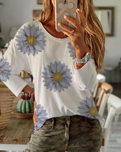 Daisy Printed Long Sleeve T-shirt