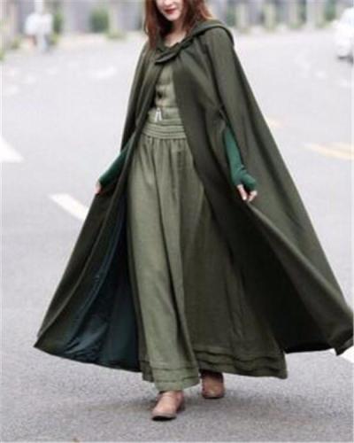 King-Size Halloween Long Solid Cloak Magician For Women