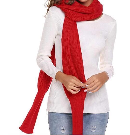 In-style Knit Scarf with Sleeves