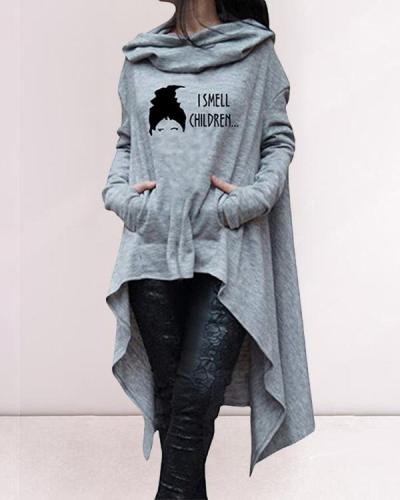 Women Print Casual Daily Long Hoodies