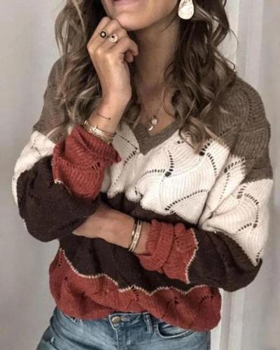 Fashion Long Sleeve Pullover Knit Sweater