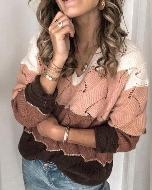 Fashion Long Sleeve Pullover Knit Sweater