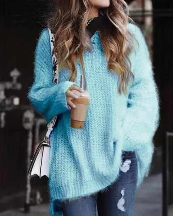 Casual Solid Warm Loose Sweaters