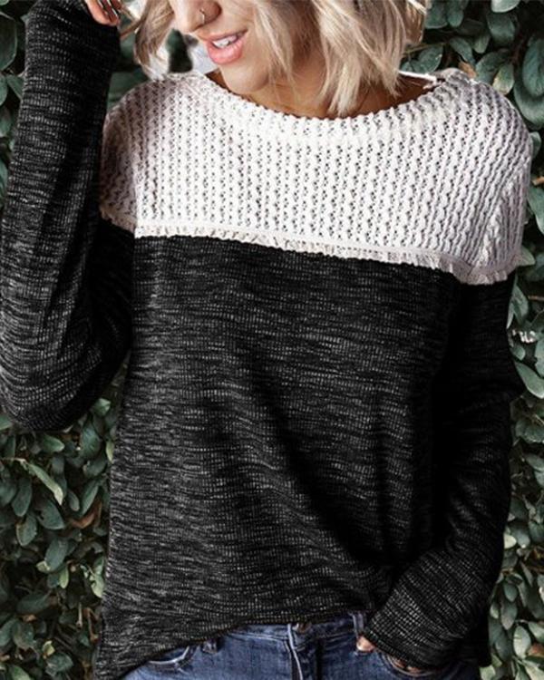 Crew Neck Long Sleeve Casual Sweaters