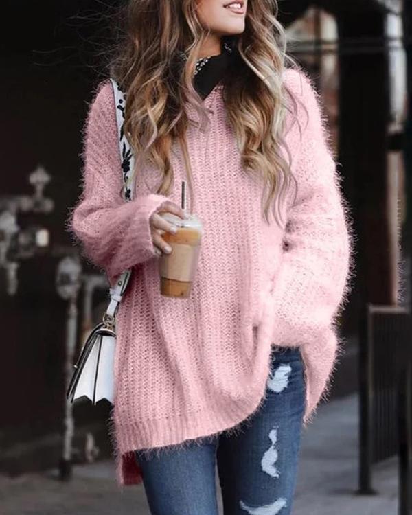 Casual Solid Warm Loose Sweaters