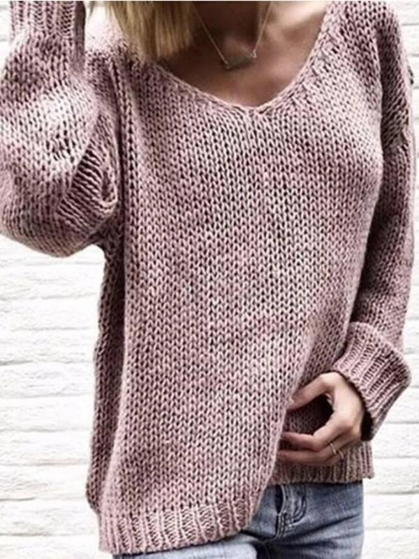 Knitted Casual Long Sleeve Sweater