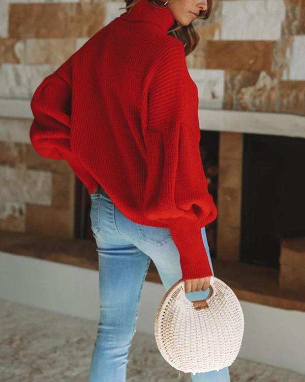 Women Winter Autumn Casual Solid Color Sweaters
