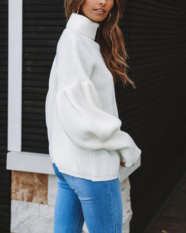 Women Winter Autumn Casual Solid Color Sweaters