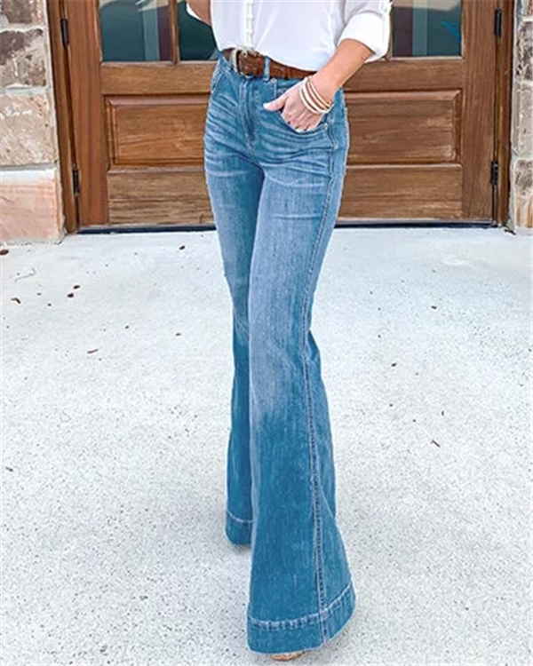Vintage High Waist Stretchy Bell Bottom Jeans