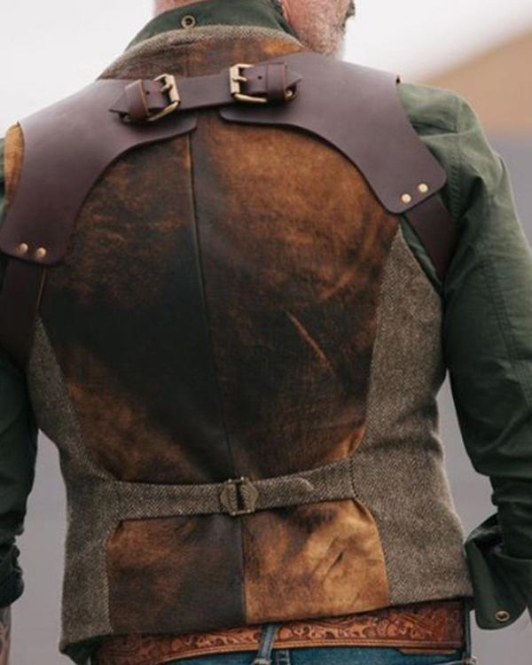 Fashion Solid Color Open Bag Men'S Vest