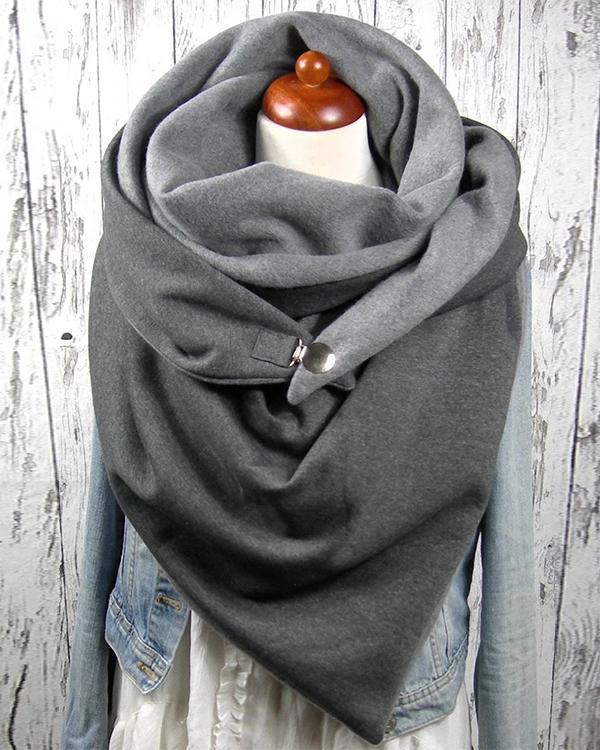 Women Solid Color Scarf Shawl Wrap Multi-purpose Neck Wrap Scarf