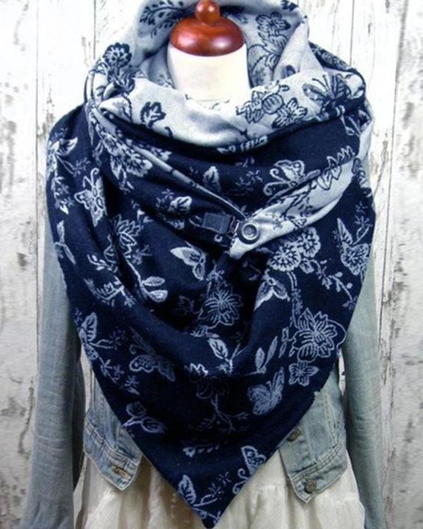 Women Printed Scarf Shawl Multi-purpose Neck Wrap Warm Scarf