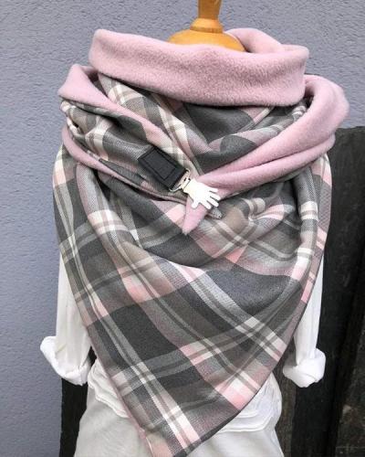 Soft Button Scarf Neck Warmers Triangle Scarf Neck Wraps for Women