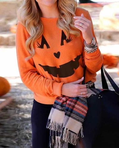 Women Halloween Top Blouse Pullover Long Sleeve Sweatshirt Hoodie