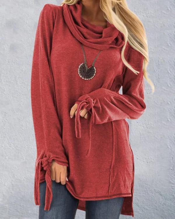 Casual Cowl Neck Plus Size Shirt