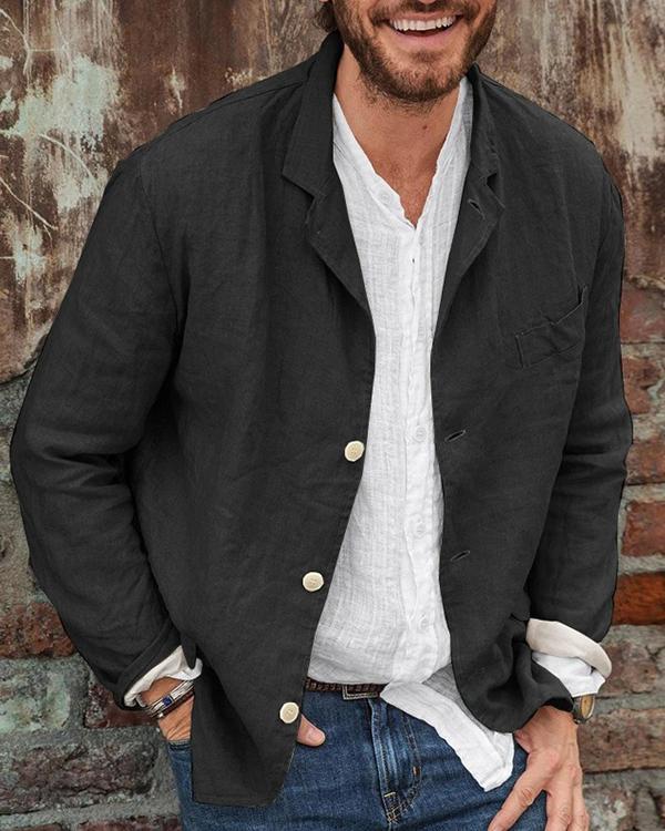 Men's Casual Linen Blazer Jacket