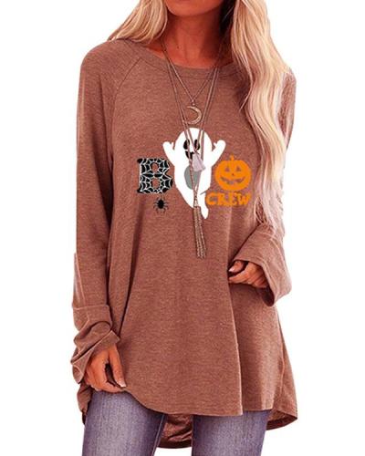 Halloween Pumpkin Pattern Long Sleeve T-shirt