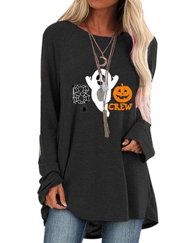 Halloween Pumpkin Pattern Long Sleeve T-shirt