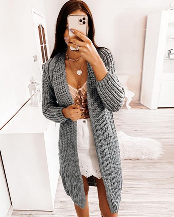 Fashion Straight Chunky Knit Sweater Cardigan