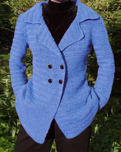 Women's Pure Color Knitted Outerwear